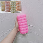 Pink silicone mold for stacked heart-texture pillar candle