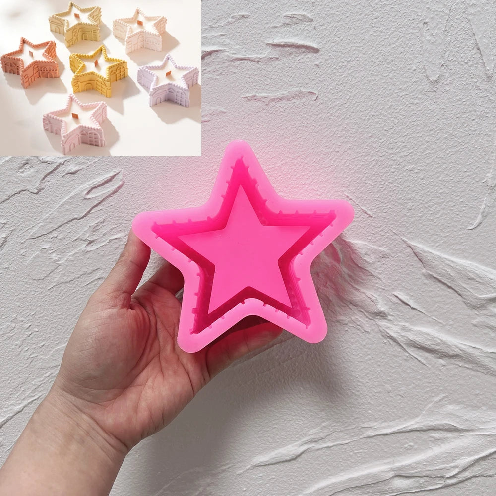 Pink Star holder silicone mold