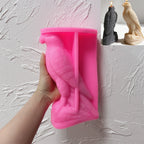 Pink silicone mold for perched falcon and textured base