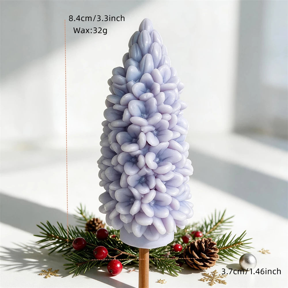 Single textured lilac spike casting with 8.4 cm height, 3.7 cm width and 32 g wax label