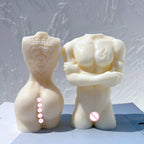 Rear face-emblem torso beside a front crossed-arm torso sample