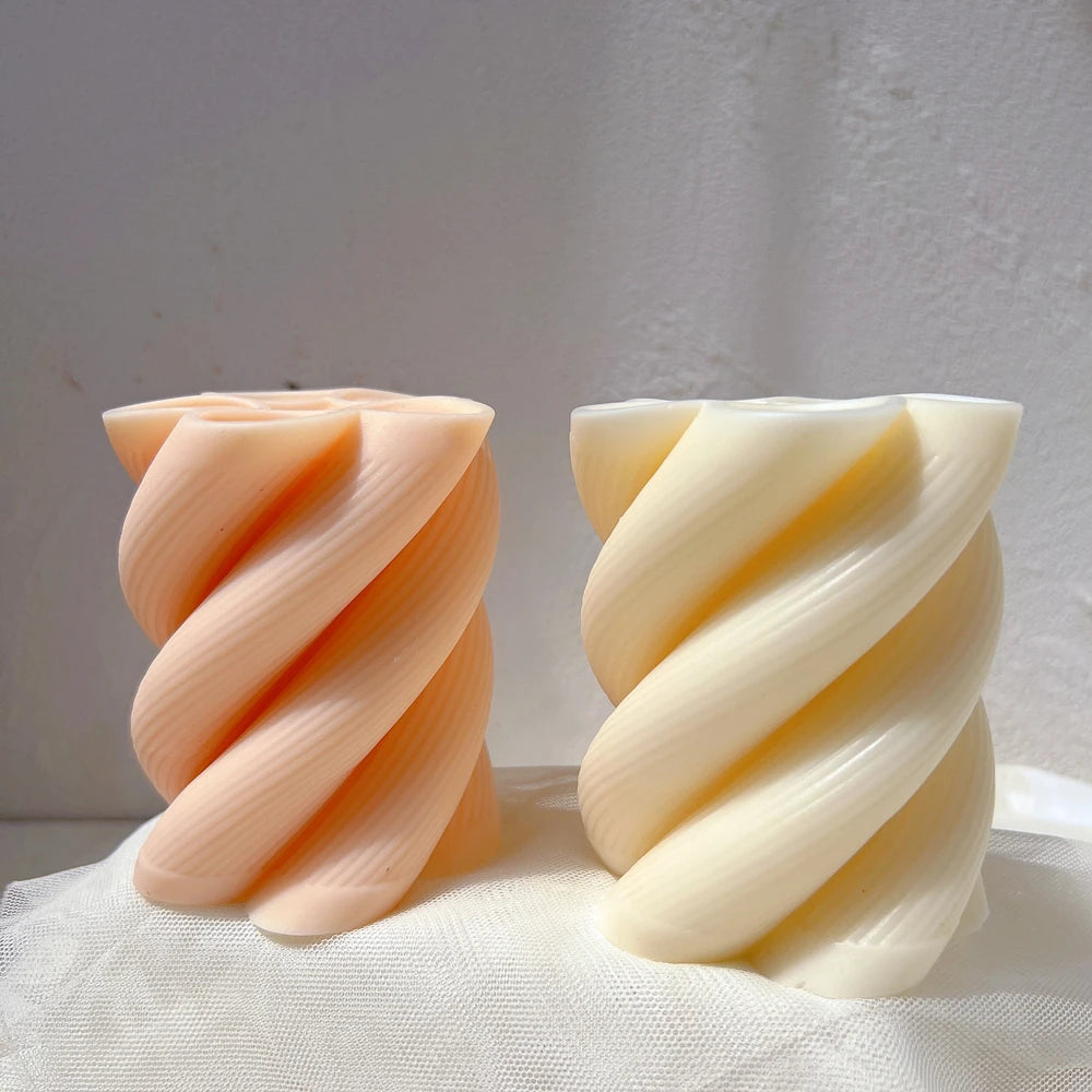 Two compact twist pillars with broad rounded strands