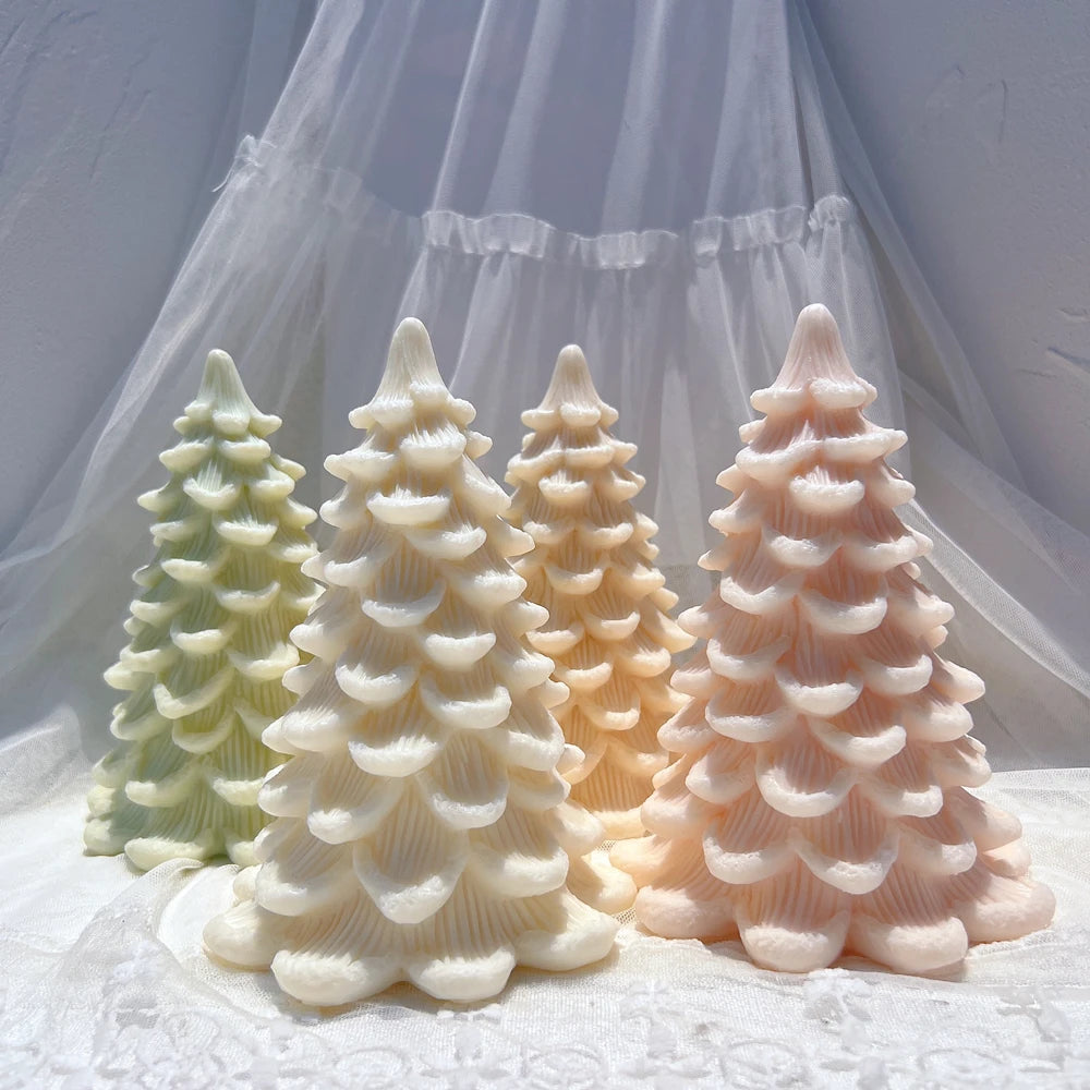 Three layered tree castings showing rounded branch edges