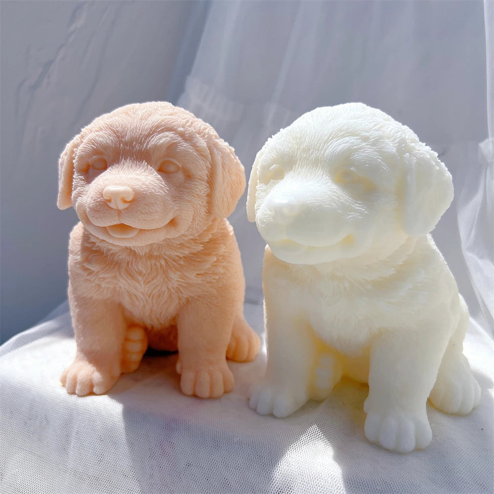Peach and cream puppy castings with thick chest fur