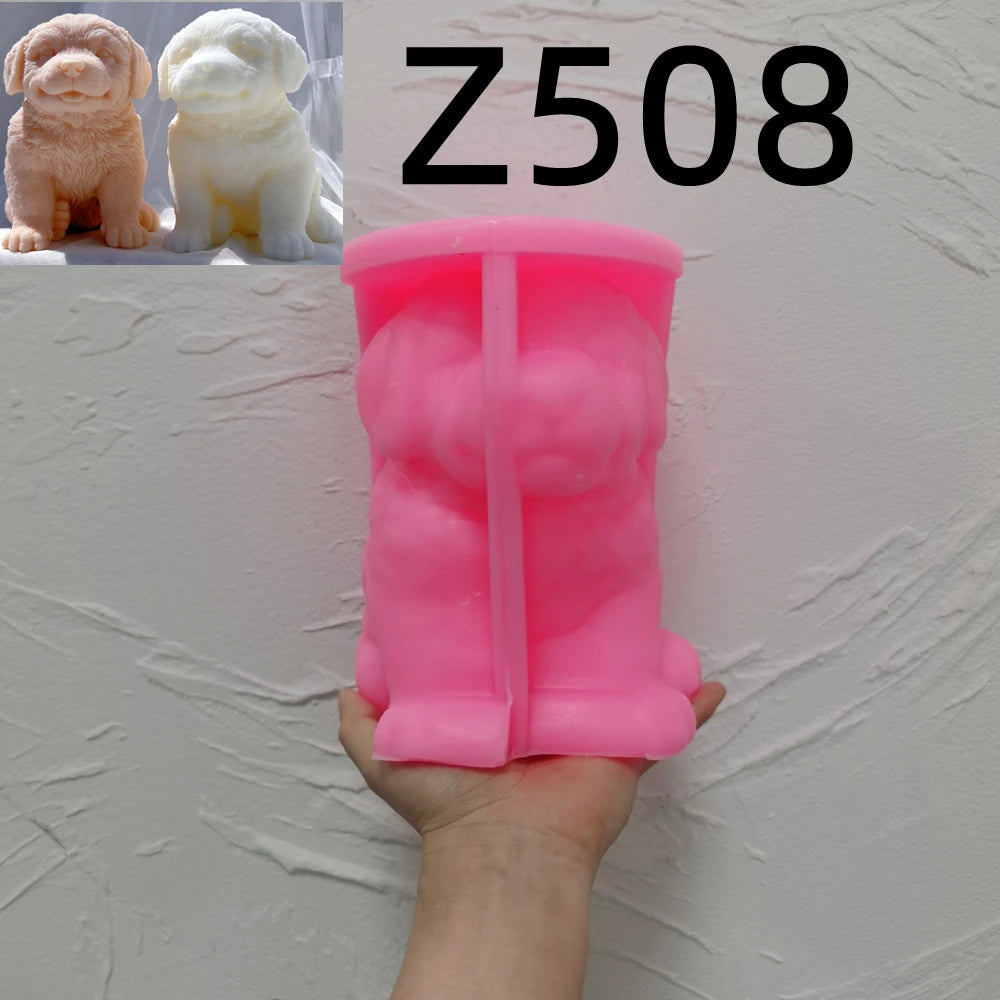 Pink Z508 shaggy puppy silicone mold