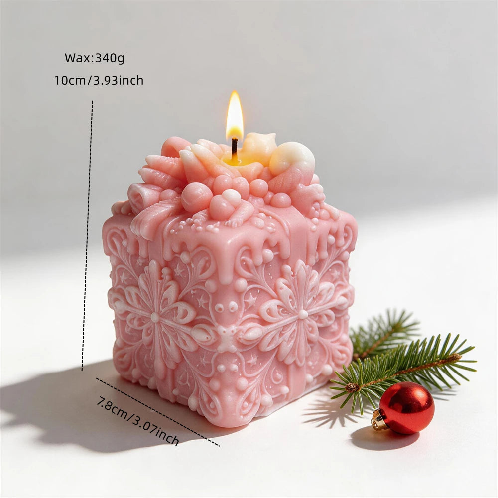 Gift-box diagram showing 10 cm height 7.8 cm width and 340 g wax estimate