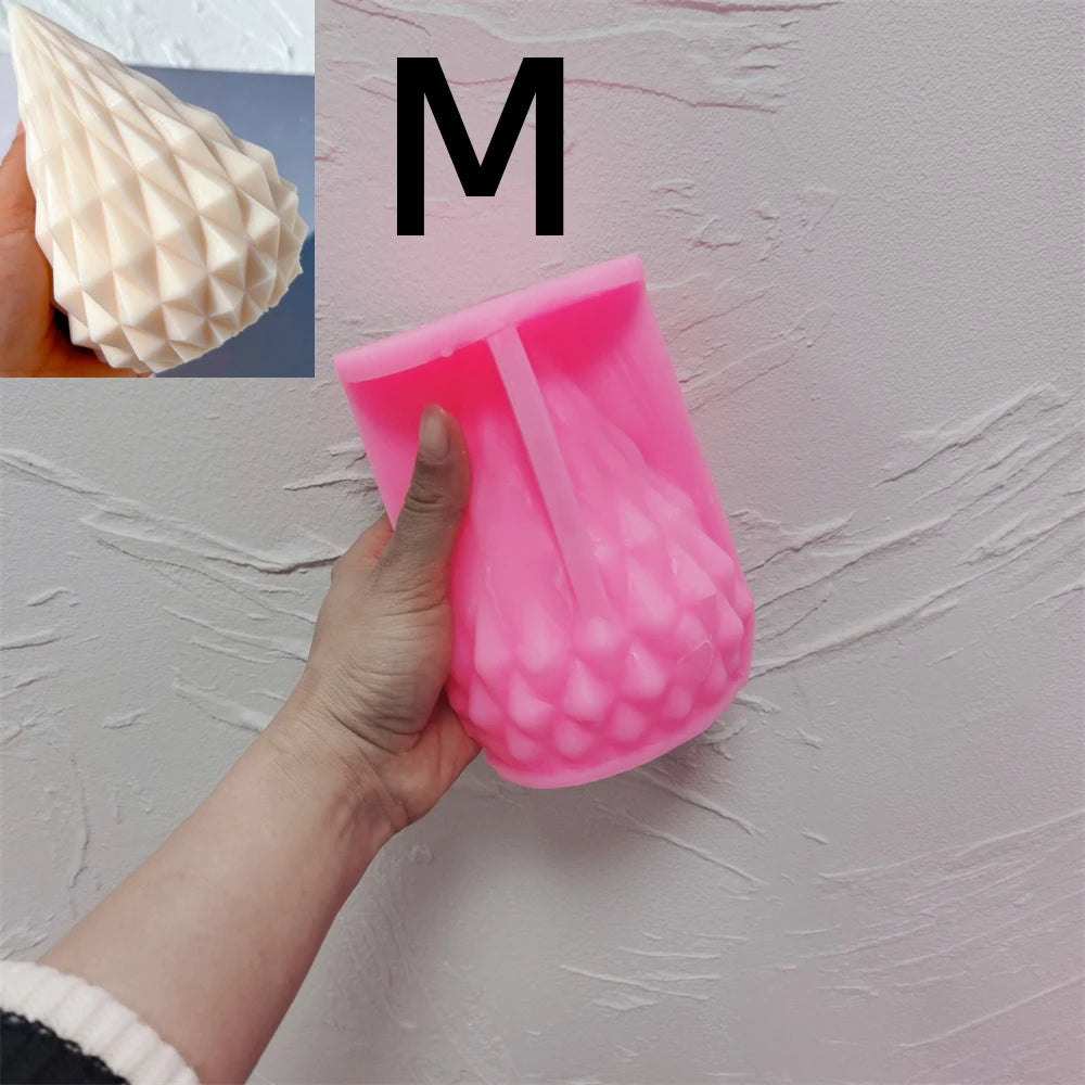 Medium pink diamond cone silicone mold marked M