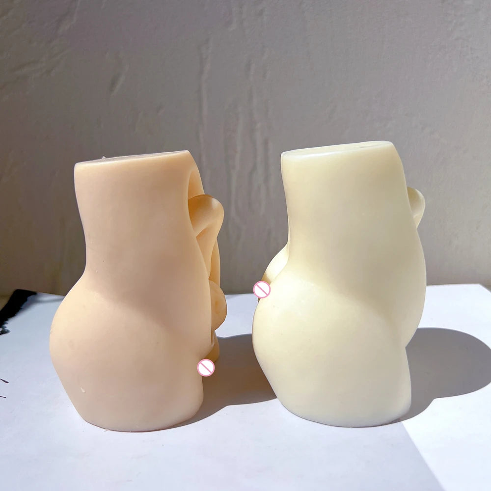 Side views of the pregnancy torso castings
