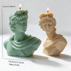 Bust dimension diagram showing 15.2 cm height, 14.5 cm width and 415 g wax estimate