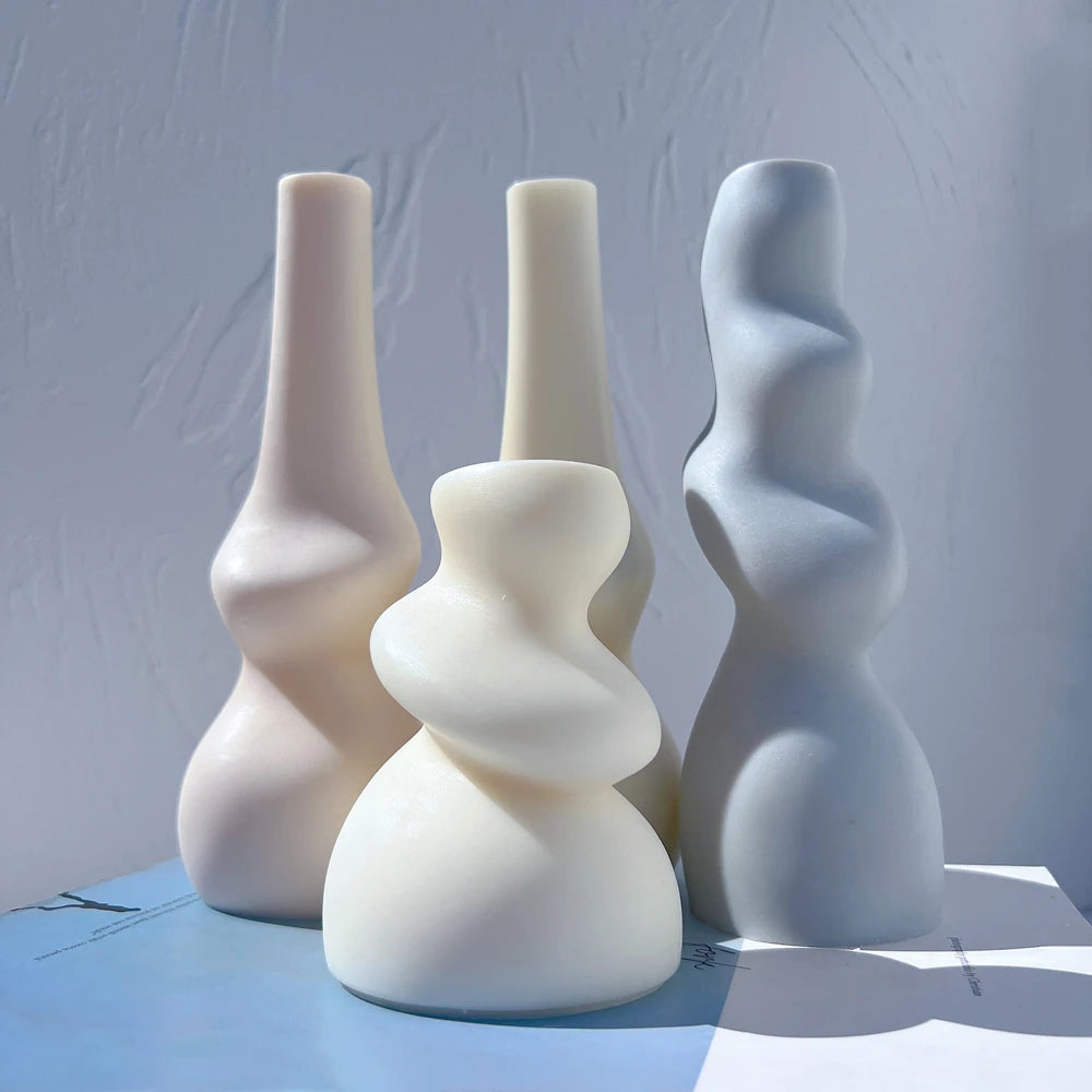 Three sculptural forms showing their different heights and outlines
