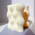 Angled ribbed blocks showing bulging and recessed surfaces