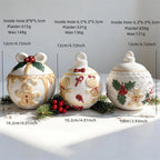Measurements for bow, candy-motif and holly gingerbread vessels