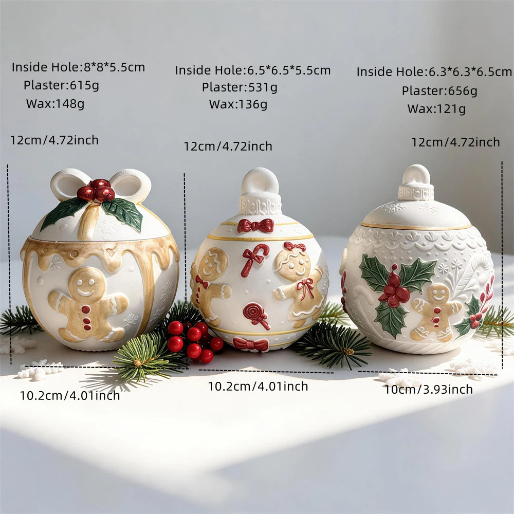 Measurements for bow, candy-motif and holly gingerbread vessels