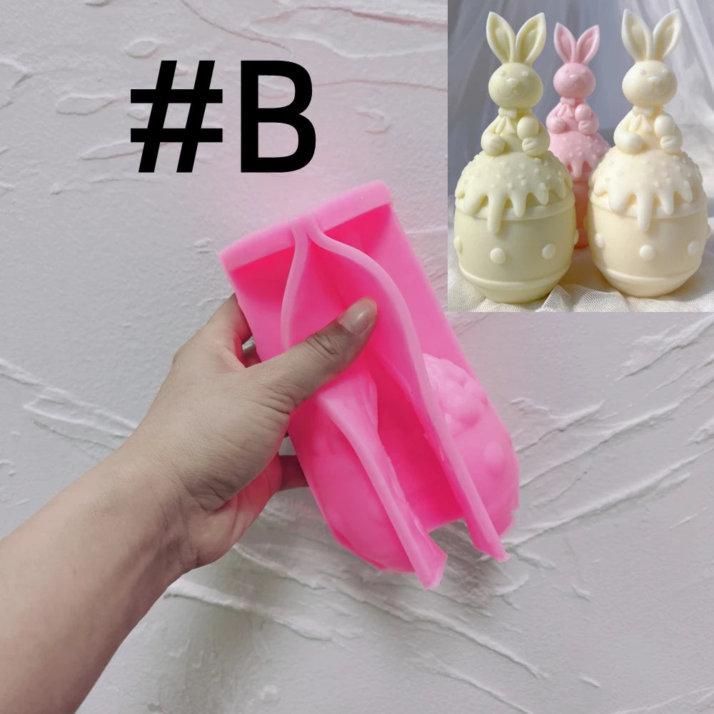 Pink Dotted Egg B mold with matching raised-dot egg examples