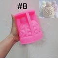 Pink silicone Geometric B hat mold with angular and branching relief