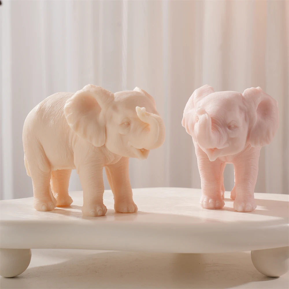 Cream and pink four-legged elephant castings