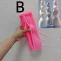 Pink silicone Wavy Column B mold held open