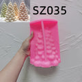 Pink silicone scalloped-branch Christmas tree mold labeled SZ035