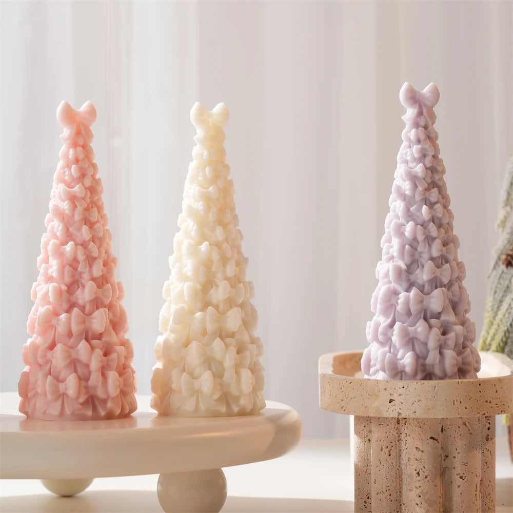 Bow-covered trees displayed at different heights