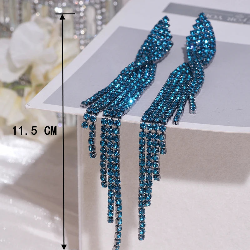 Long Full Rhinestone Earrings