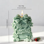 Merry Christmas candle size diagram showing 11.9 cm height and 9.7 cm width