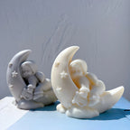 Gray and ivory angel moon castings showing raised stars