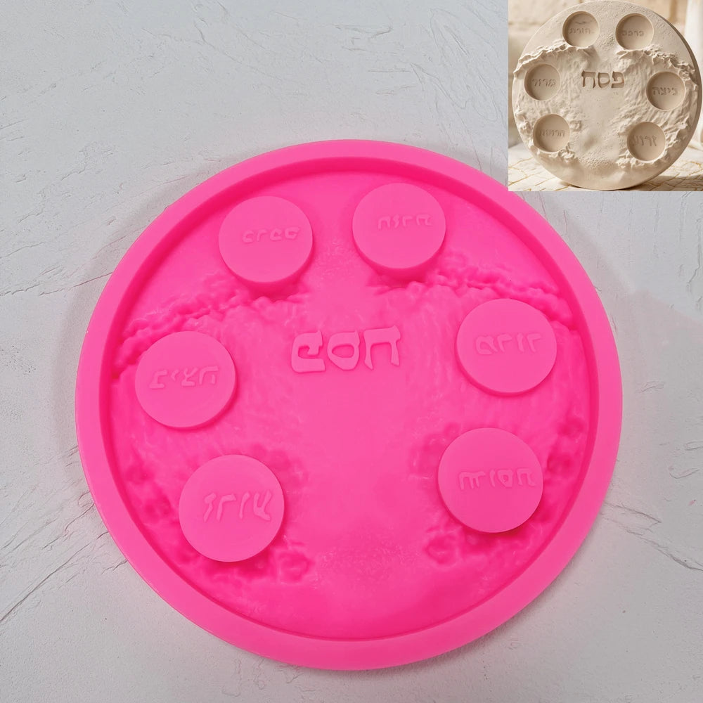 Pink silicone mold for textured six-well plate SZ819