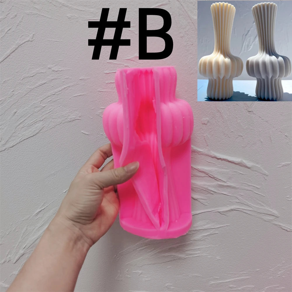 Pink silicone Lower Bulb B mold showing an elongated neck and lower bulb cavity