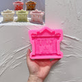Pink silicone Christmas fireplace relief mold