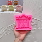 Pink silicone Christmas fireplace relief mold