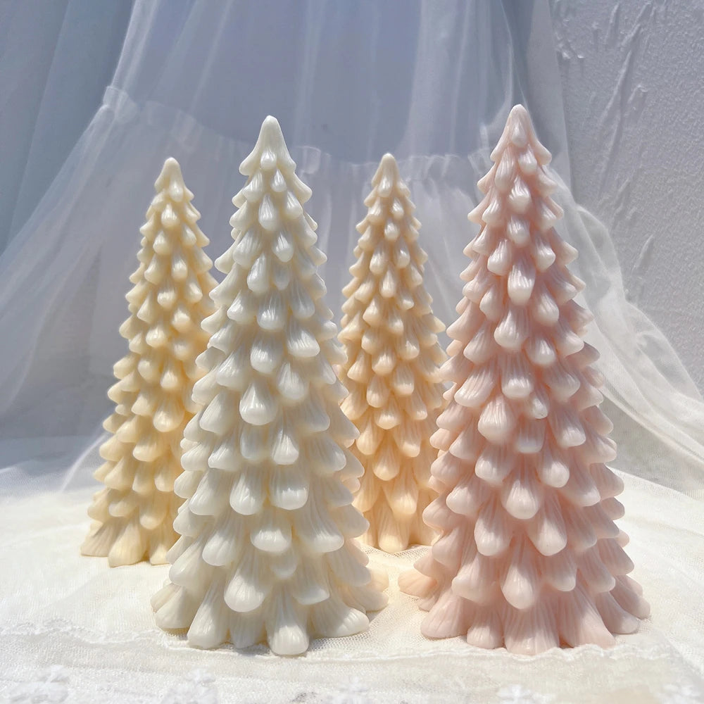 Cream and pink sculptural trees with rounded layered branches