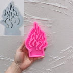 Pink silicone mold for the tall flame motif SZ688 casting design