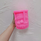 Pink silicone Santa face pillar mold