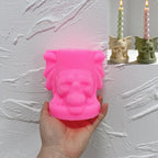 Pink silicone bat-wing skull holder mold