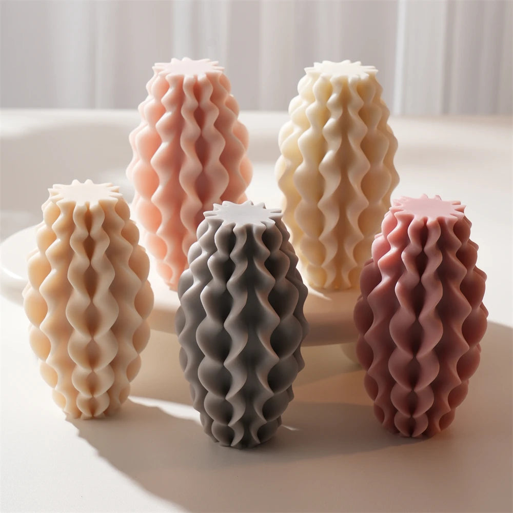 Wavy-ridge casting examples shown at different display heights