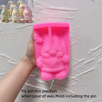 Pink Striped Hat gnome mold with a pin-position instruction