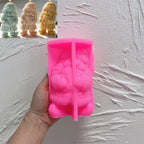 Pink silicone gnome mold showing gingerbread man details