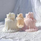 Close view of long gown figures with flowing skirt folds