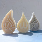 Arabic calligraphy teardrops with raised borders