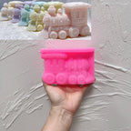 Pink silicone mold for complete decorative steam locomotive