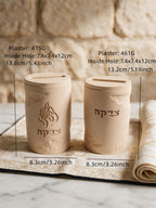 Size comparison: 13.8 cm flame box and 13.2 cm text-only box, both 8.3 cm wide