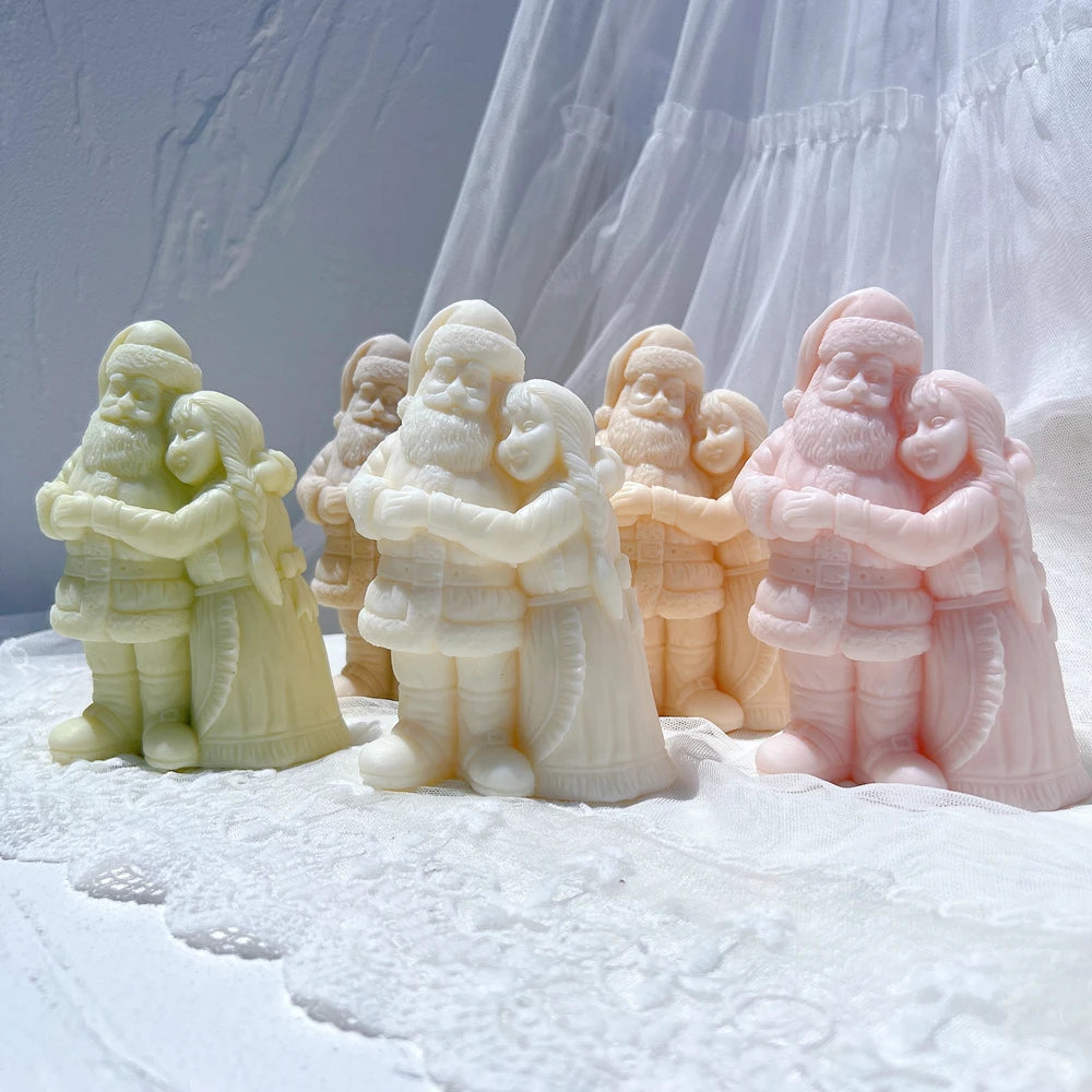 Mr and Mrs Santa couple castings in four pastel colors