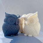 Group of feathered owl candle examples