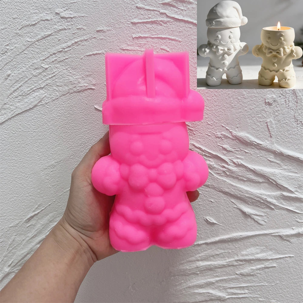 Pink silicone mold for gingerbread-shaped vessel design