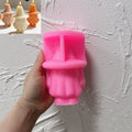 Pink silicone mold for witch-hat ghost with draped body