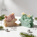 Gift sleigh size diagram showing 10 cm height, 9.1 cm length and 206 g wax reference