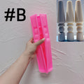 Pink B mold with cylinder-base candle examples