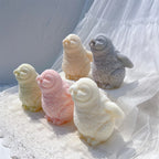 Penguin figures arranged in two rows