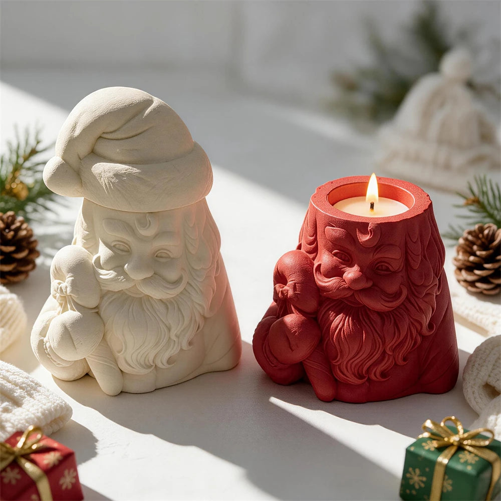 Santa jars with removable hat lids and sculpted faces
