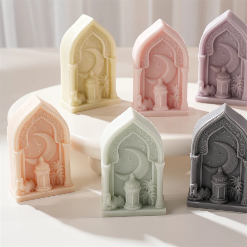 Pastel crescent lantern arch castings displayed in two rows